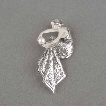 Frosted Lady Jugendstil Broche/Hanger