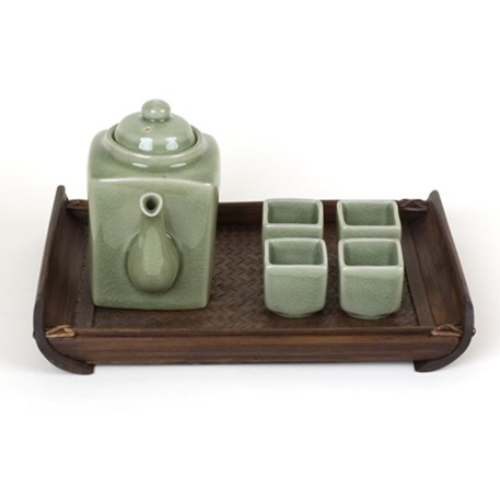 Thee Set Celadon Vierkant