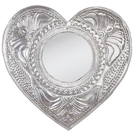 Zilveren spiegel Romantic Relief