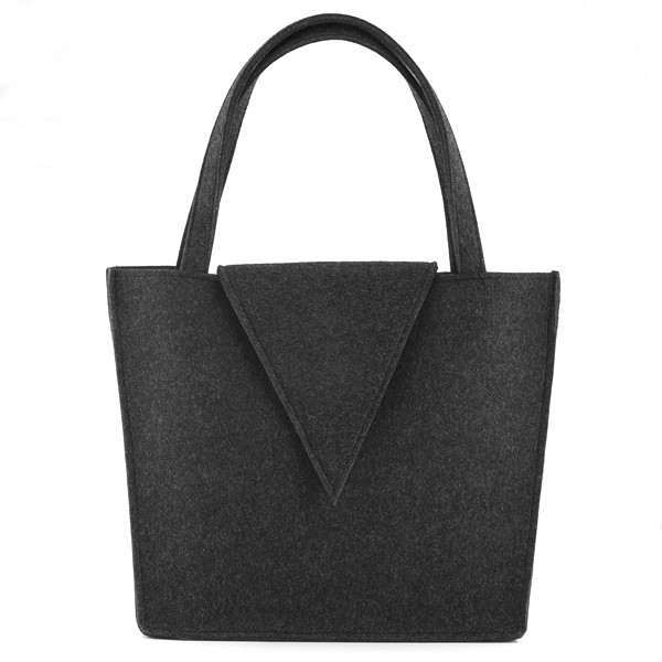 Handtas Design Nathalie Vilt Antraciet voorzijde gesloten