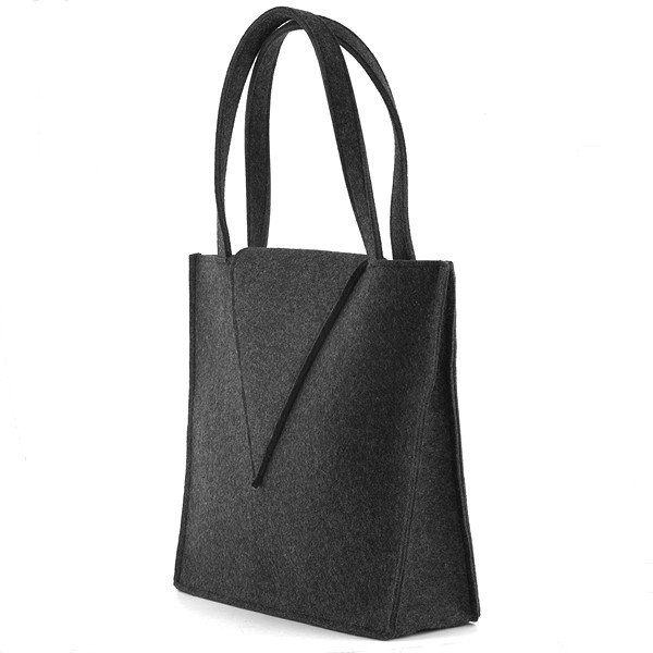 Handtas Design Nathalie Vilt Antraciet zijkant en achterzijde
