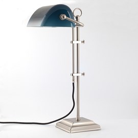 Banker Lamp Modern Mat Nikkel | Blauw