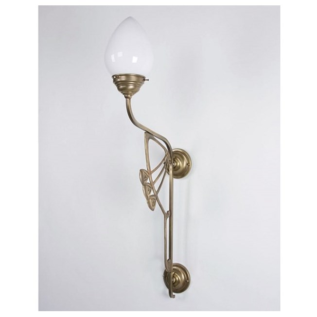 Wandlamp Mackintosh 1-lichts met glaskap in opaal wit