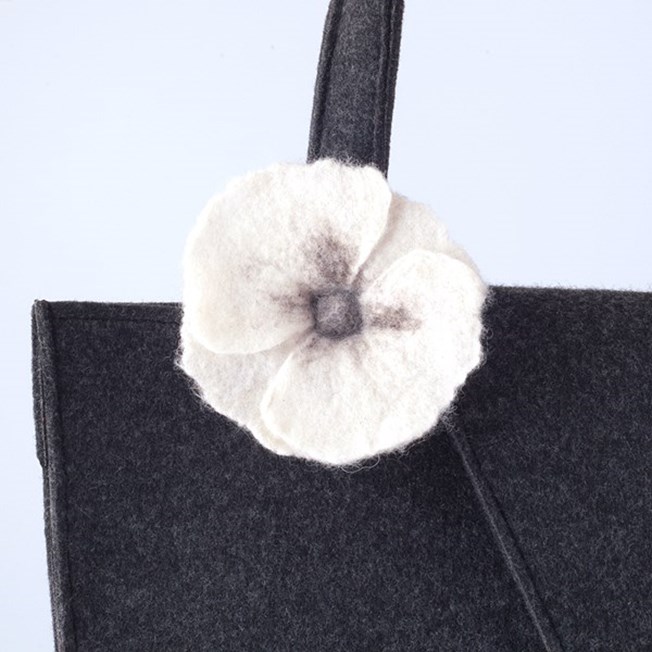 Handtas Design Nathalie - Objectif met witte bloem
