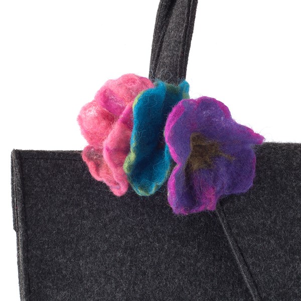 Handtas Design Nathalie - Objectif met trio bloem broche
