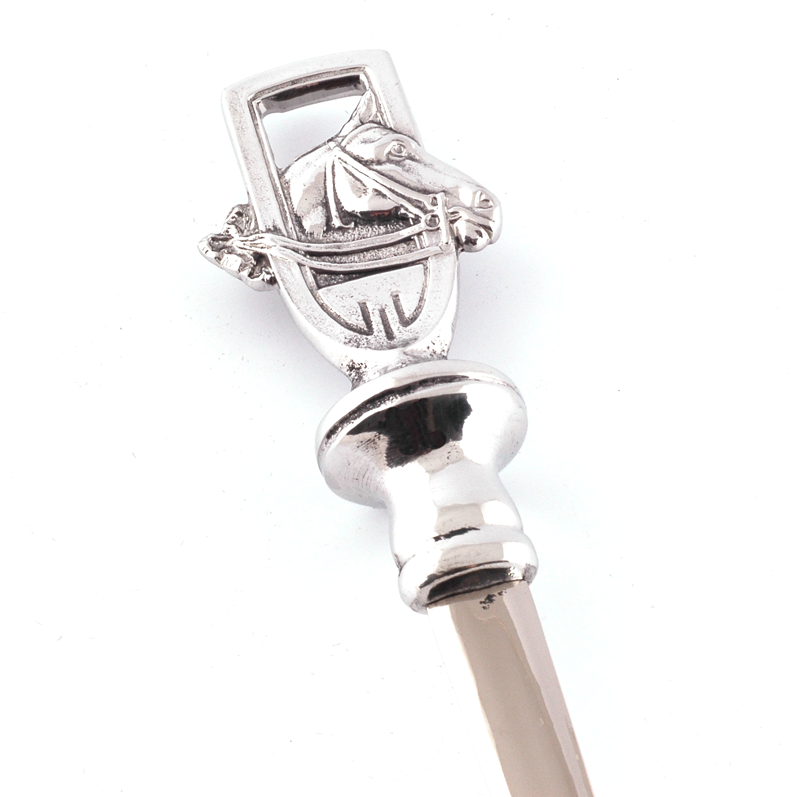 Detail Tinnen Briefopener Paard