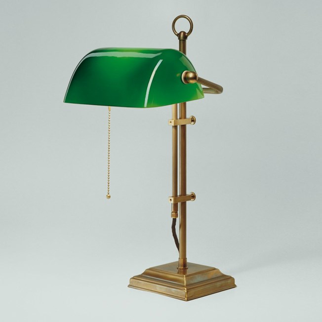 Banker Lamp Classic Square | Verstelbaar | Messing en Groen