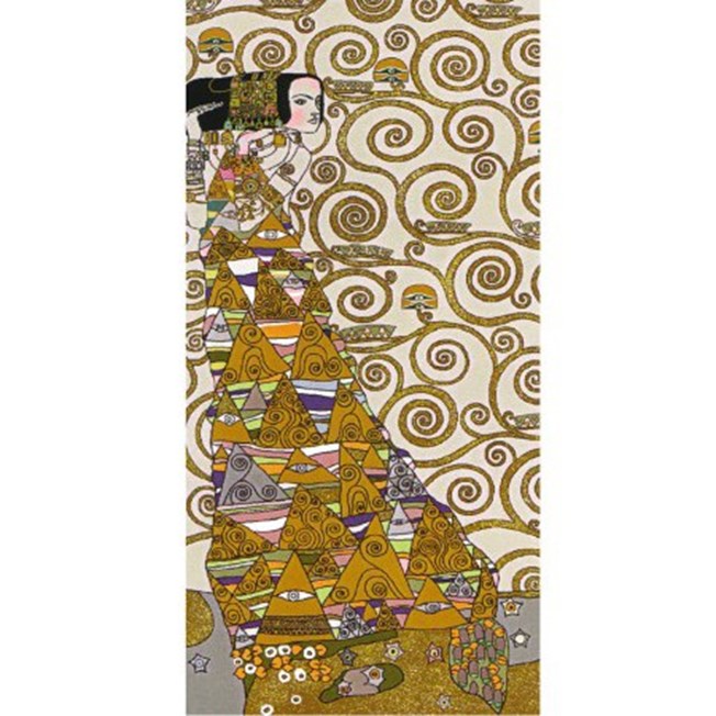 Naar rechts kijkende dame Wandkleed/Gobelin Klimt De Verwachting Licht