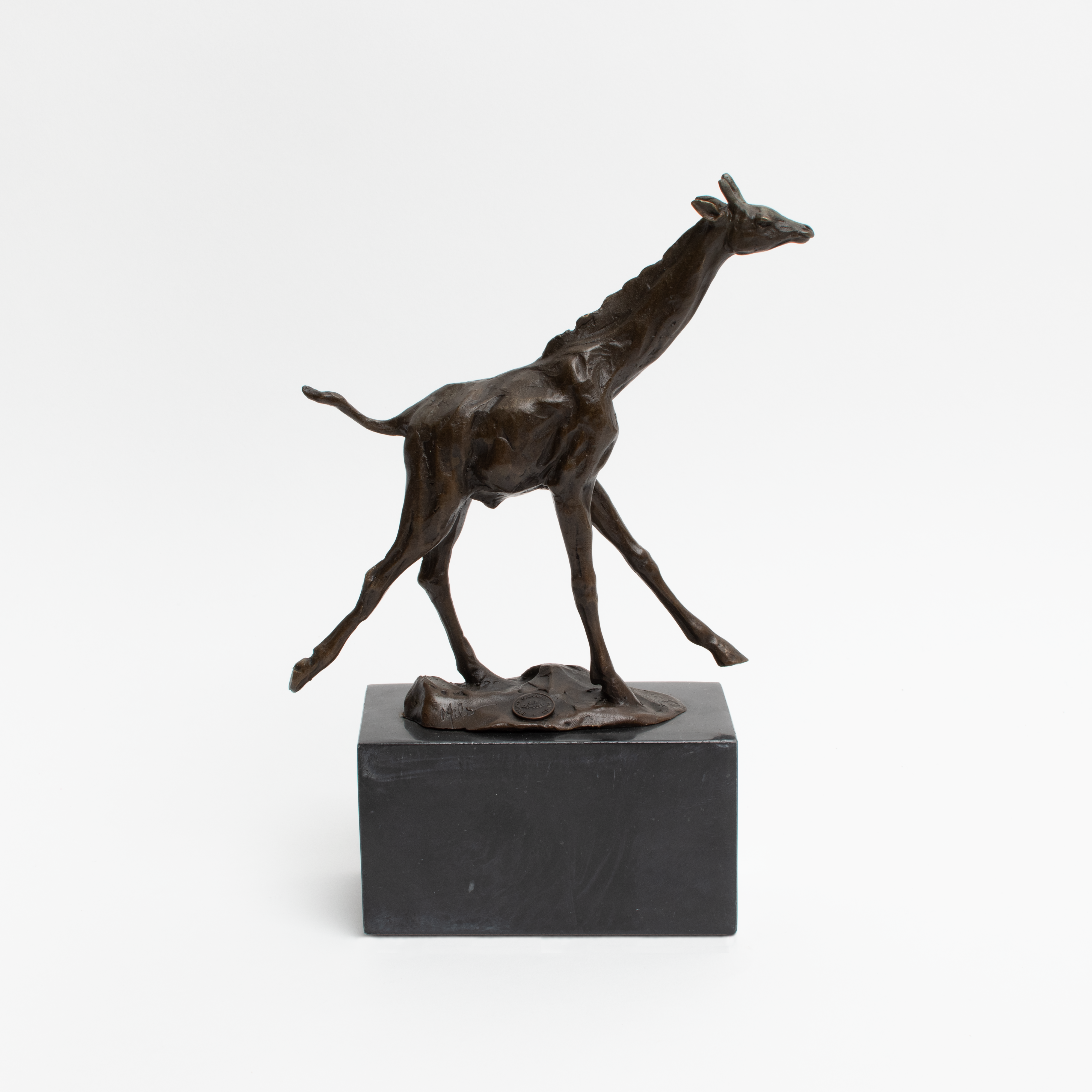 Bronzen sculptuur Giraffe in galop
