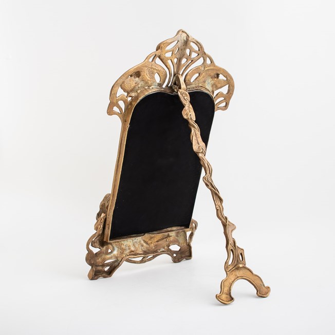 Achterkant Tafel spiegel Art Nouveau liggende dame