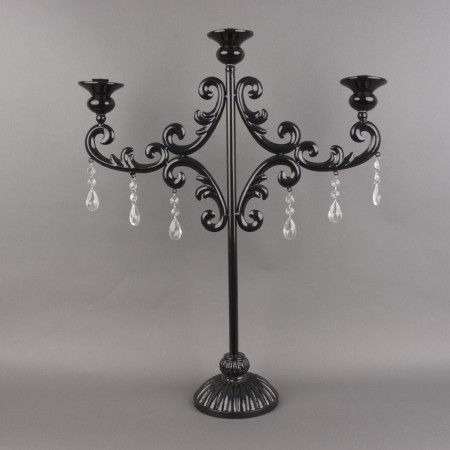 Kandelaar Decorate Black 3 Knops Hoog