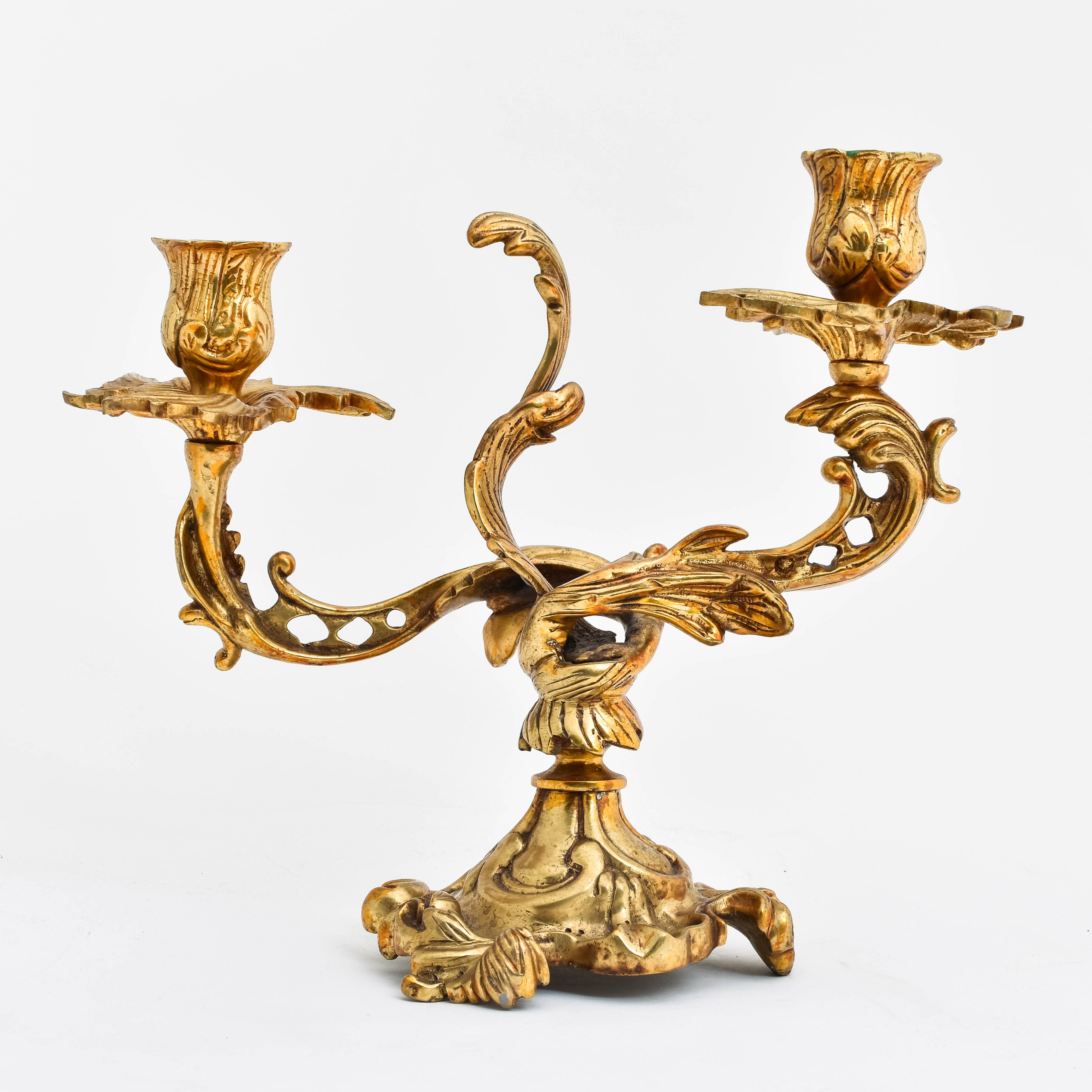 Bronzen 2-armige kandelaar August