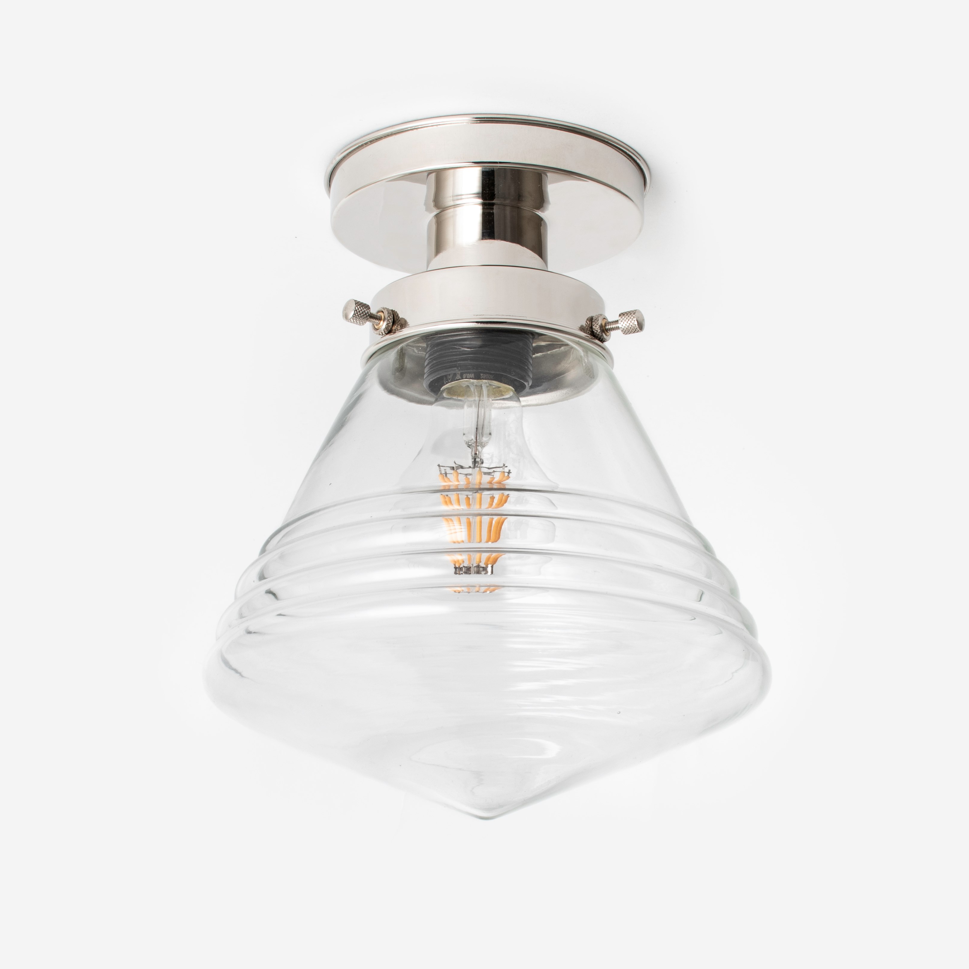 Plafonnière Luxe School Small Helder 20's Nikkel