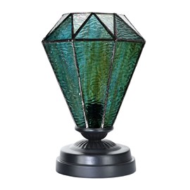 Tiffany lage tafellamp zwart met Arata Green