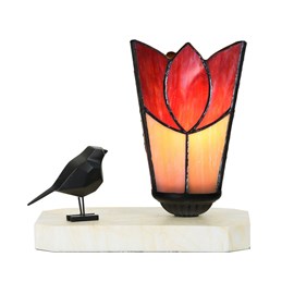 Tiffany tafellamp / sculptuur Ballade van een Vogel Fleur de Vanneau 