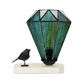 Tiffany tafellamp / sculptuur Ballade van een Vogel Arata Green