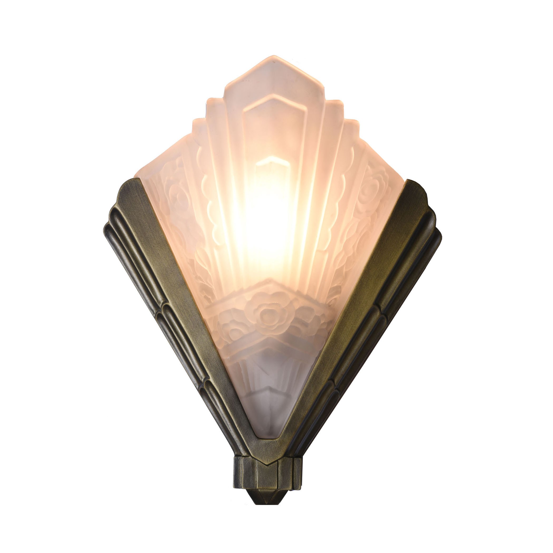 Wandlamp Nouveau Style brons patin.