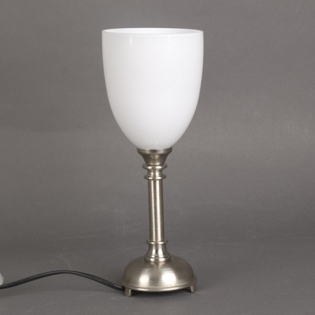 Badkamer Tafellamp Kleine Retro met glaskap Beker Opaal omgekeerd