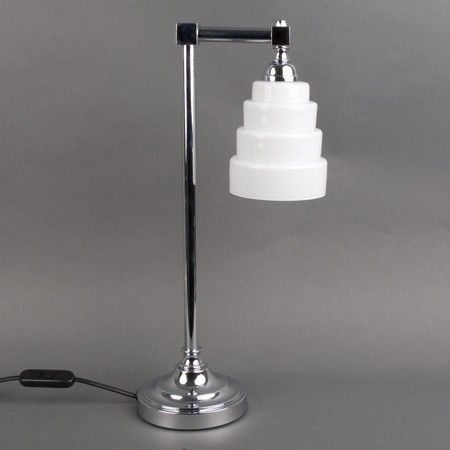 Badkamertafellamp Verchroomde Voet met Glas