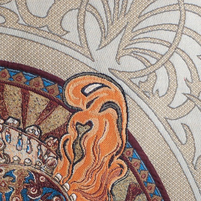 Detail wandkleed De Blondine van Mucha