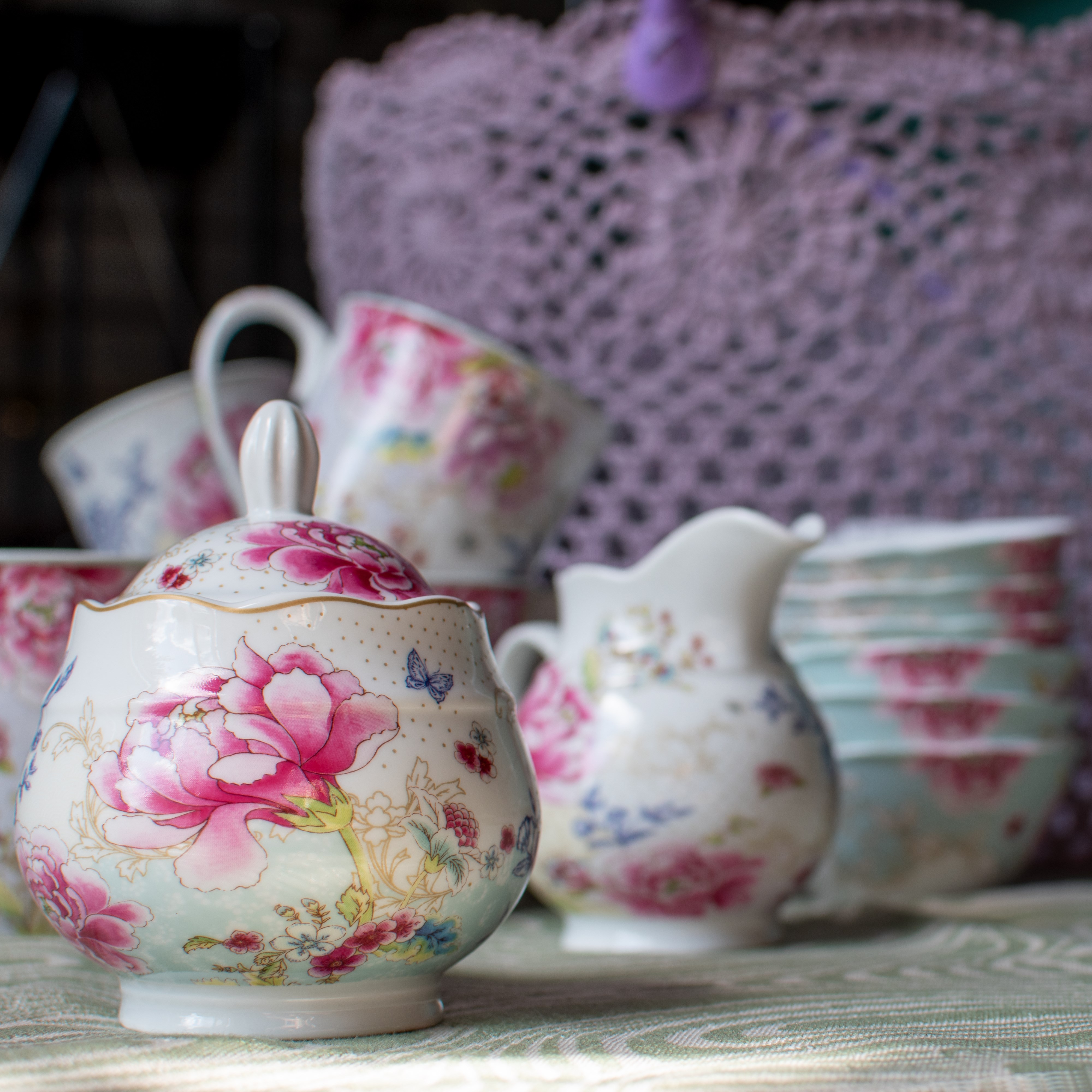 Melkkannetje en Suikerpotje Chinoiserie