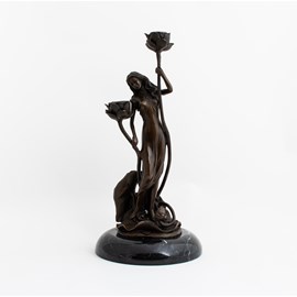 Bronzen Kandelaar / Sculptuur Lily
