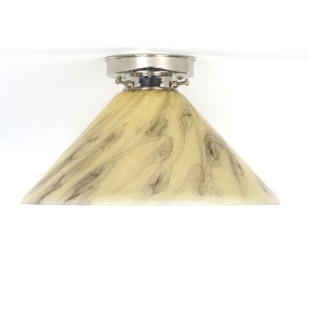 Plafonniere Cono in marmer glas met strak glanzend armatuur