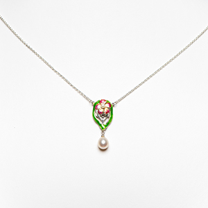 Collier Emaille Damast Collier Emaille Damast