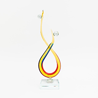 Glazen Sculptuur Samen Verbonden