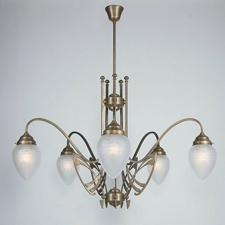 Victor Horta 5-lichts kroonluchter Elegantie